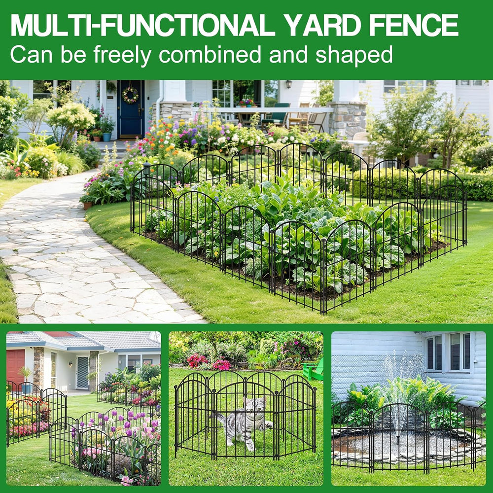 Decorative Garden Fence, 25-Pack No Dig Animal Barrier for Yard Edging