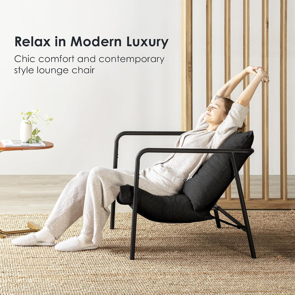 Mellow Wyn Sling Accent Chair with Arms/Casual Home Metal Framed Armchair wit...