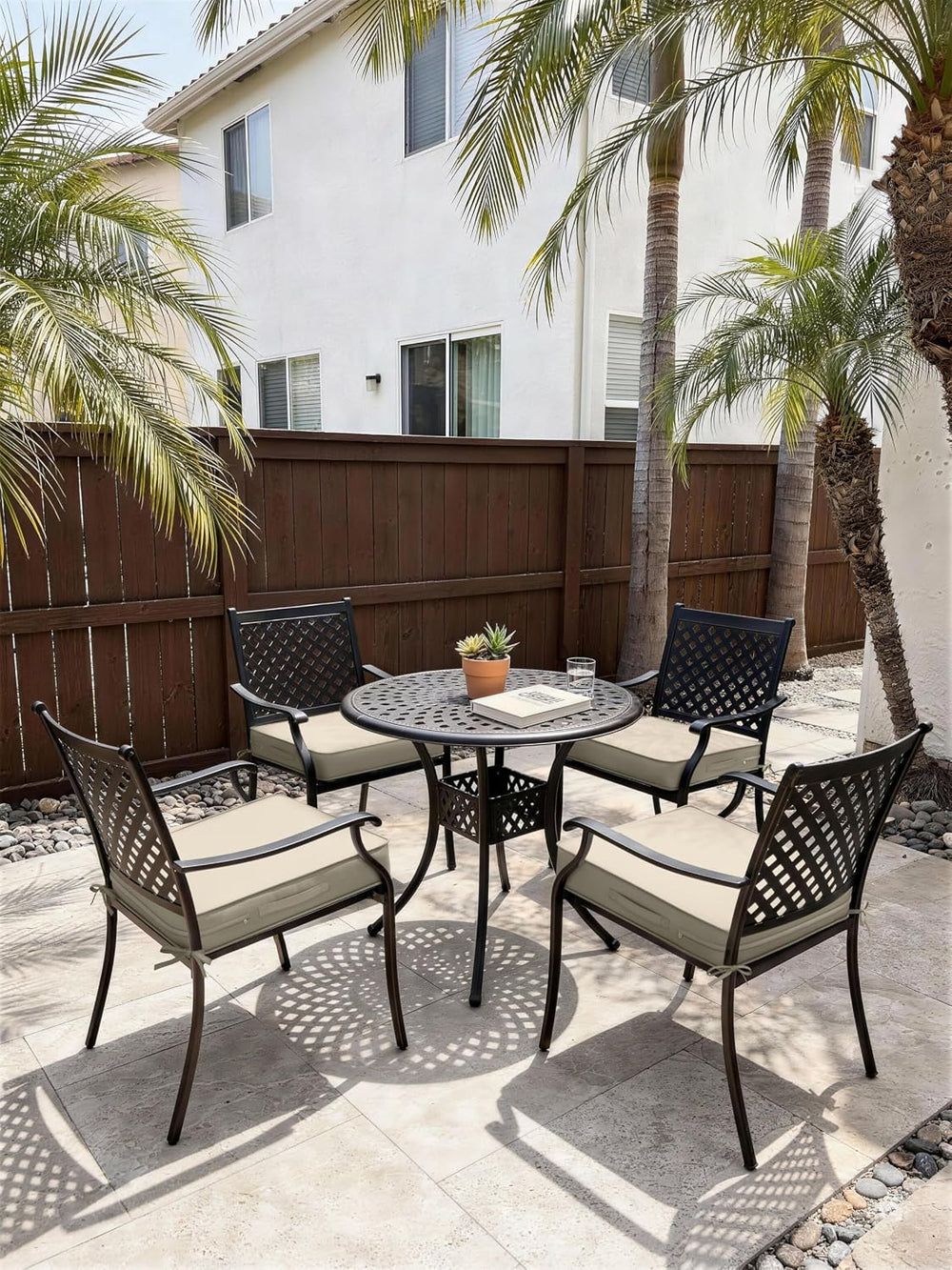 Outdoor Chair Cushions Set of 4,19x19x4 Inch Waterproof Seat Pad
