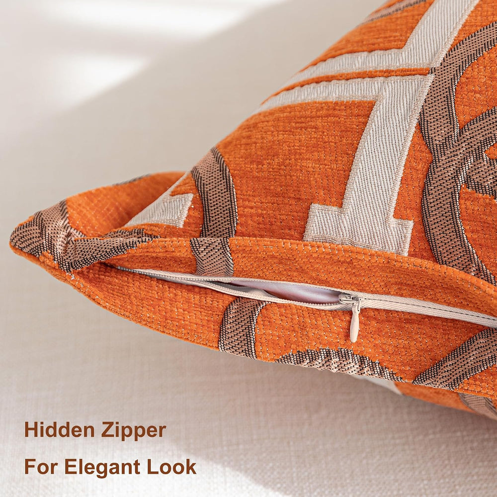 1 Piece Modern Letter H Throw Pillow Cover 20x20 Inch, Orange