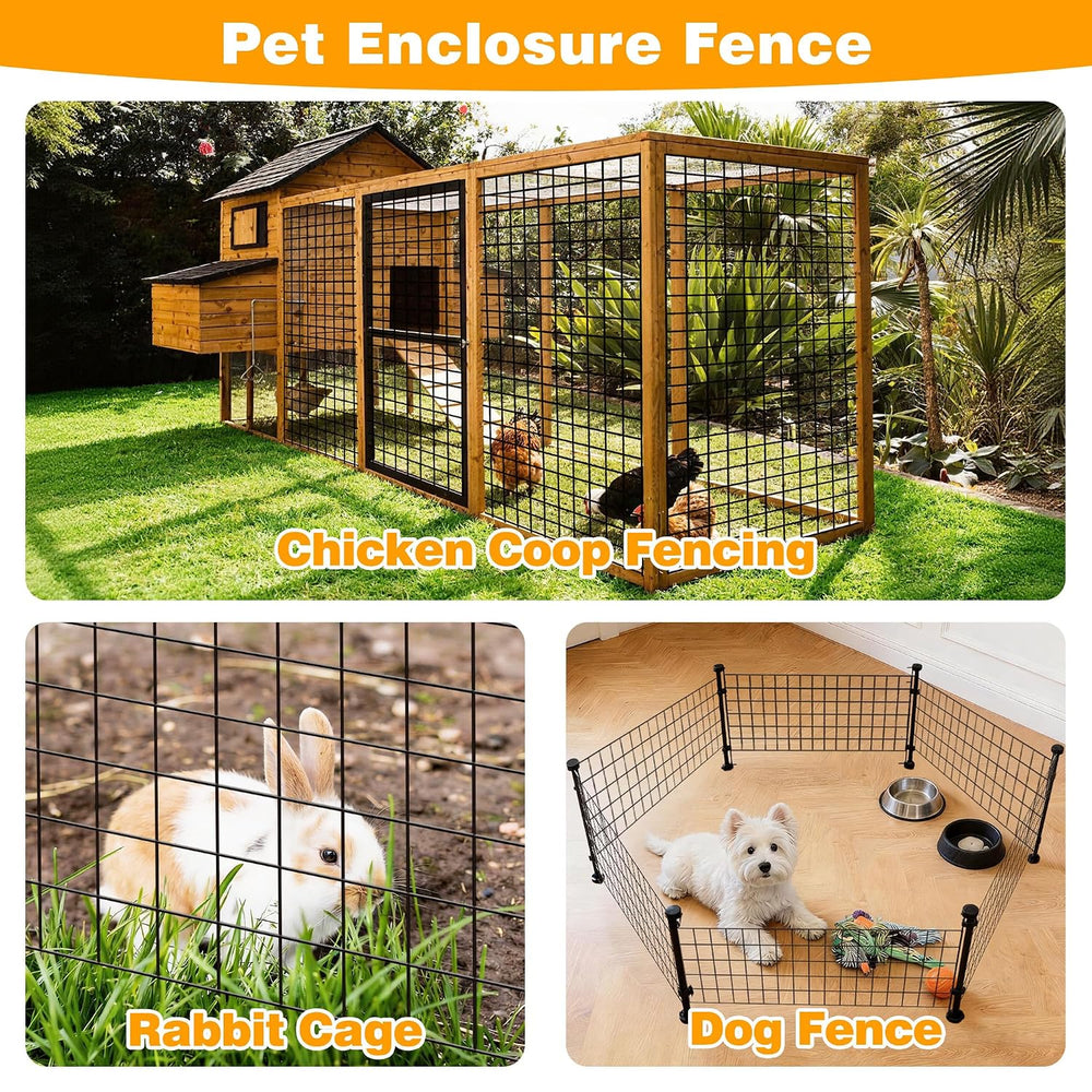 Black PVC Coated Welded Wire Fencing, 24in High x 100ft Long, 2 inch x 2 inch...