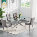 HomVent 52'' 5 Piece Rectangular Glass Dining Table Set for 4