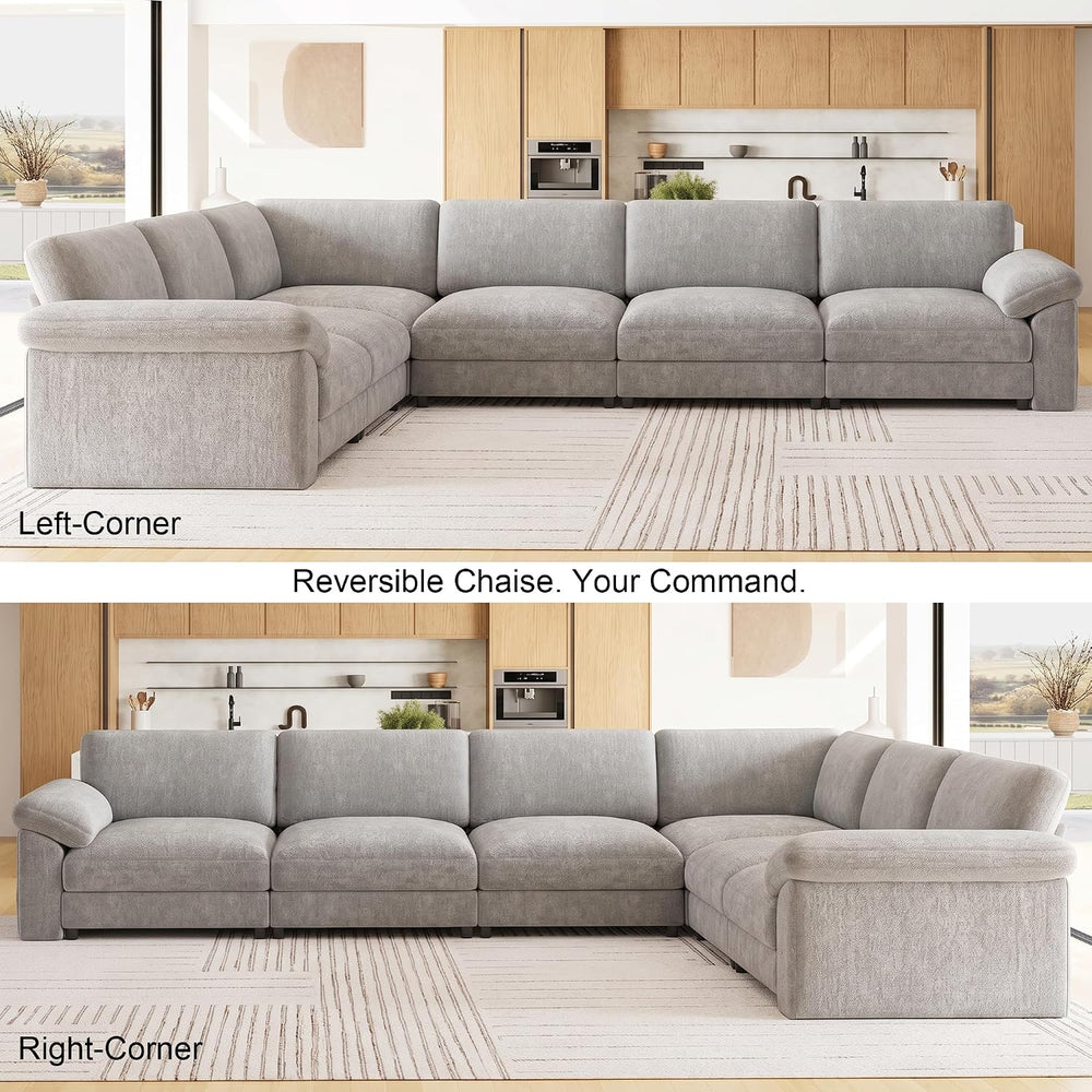 Oversized Sectional Couches for Living Room, Modular L Shaped Cloud Sofa