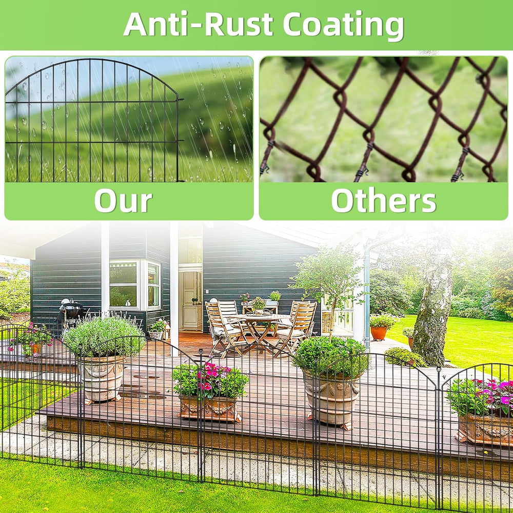 Decorative Garden Fence, 32in (H) x 12ft(L) No Dig Fence with Gate