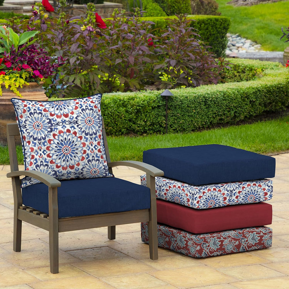 Arden Selections Outdoor Deep Seat Cushion Set, 22 x 24, Water Repellent, Fad...