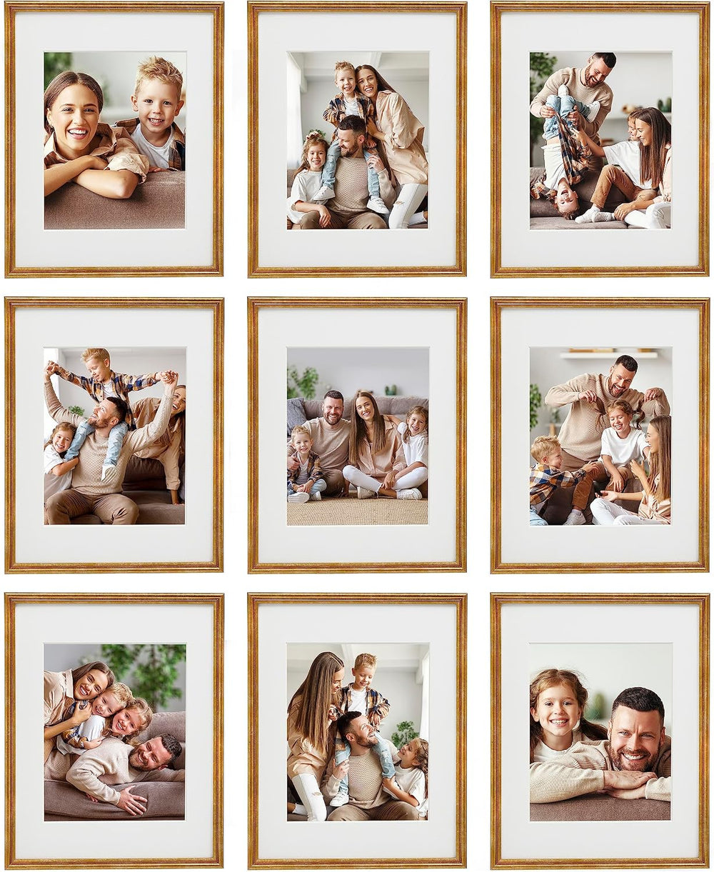 Sheffield Home 9 Piece Gallery Wall Frame Set, 11x14 Inch, Antique Bronze