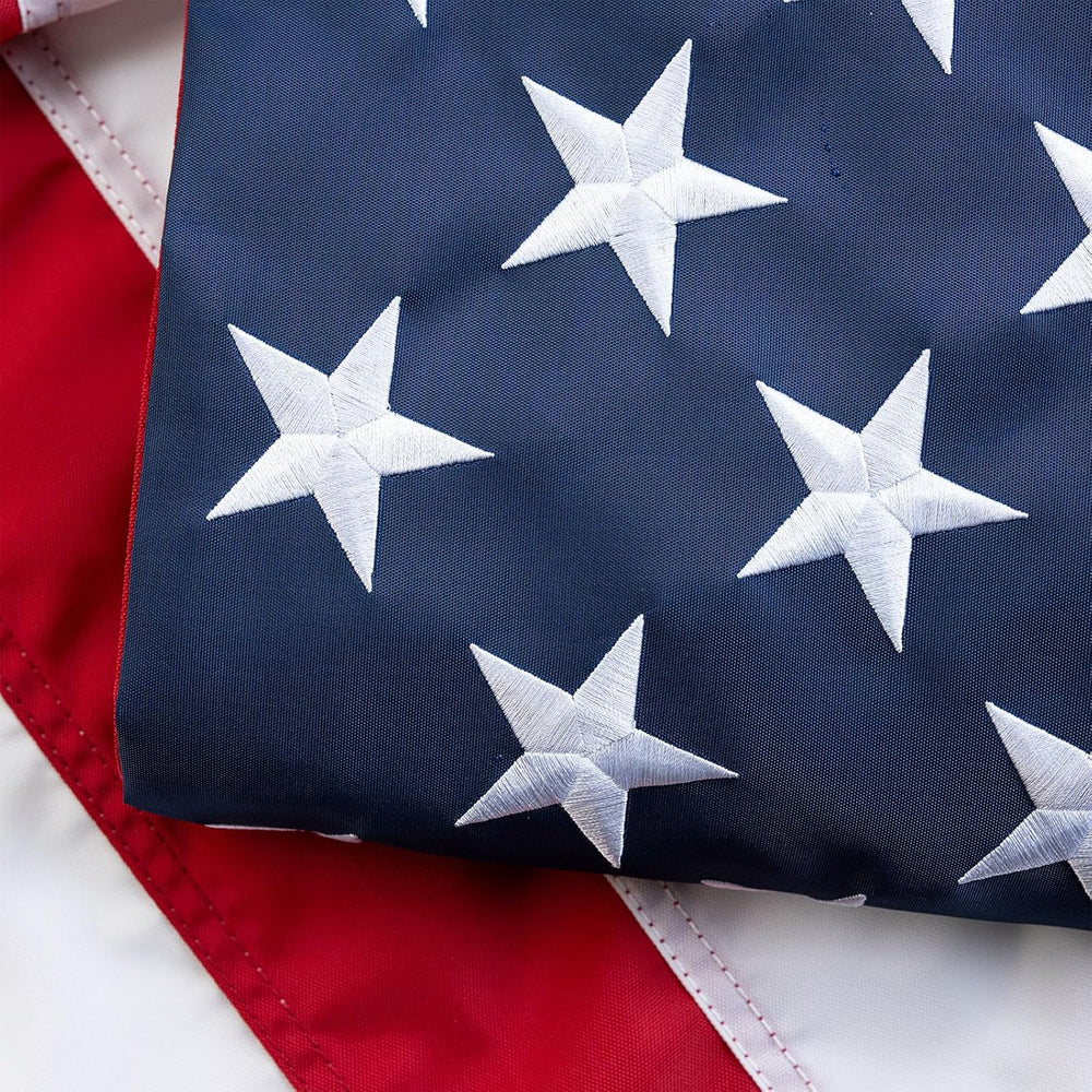 TOPFLAGS American Flag for Outside 8x12 Ft Embroidered Stars US Flags
