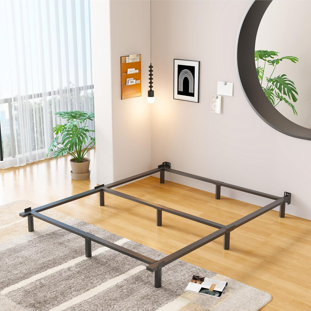 EMODA 7 Inch Queen Bed Frame for Box Spring and Mattress, Black