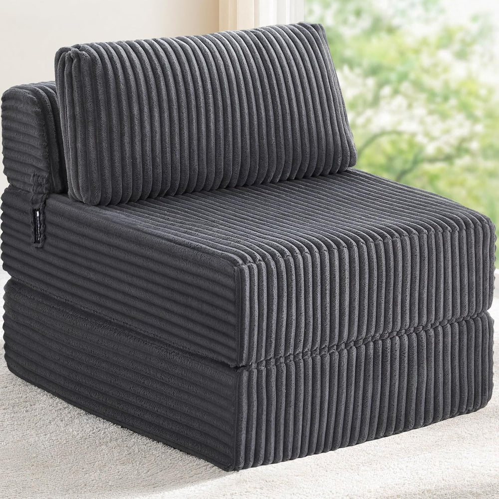 Folding Sofa Bed Convertible 4 in 1 Sleeper Chair Gray Single XL