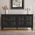 ARTPOWER 61.8" Hollow Carved Accent Cabinet with 4 Doors for Living Room