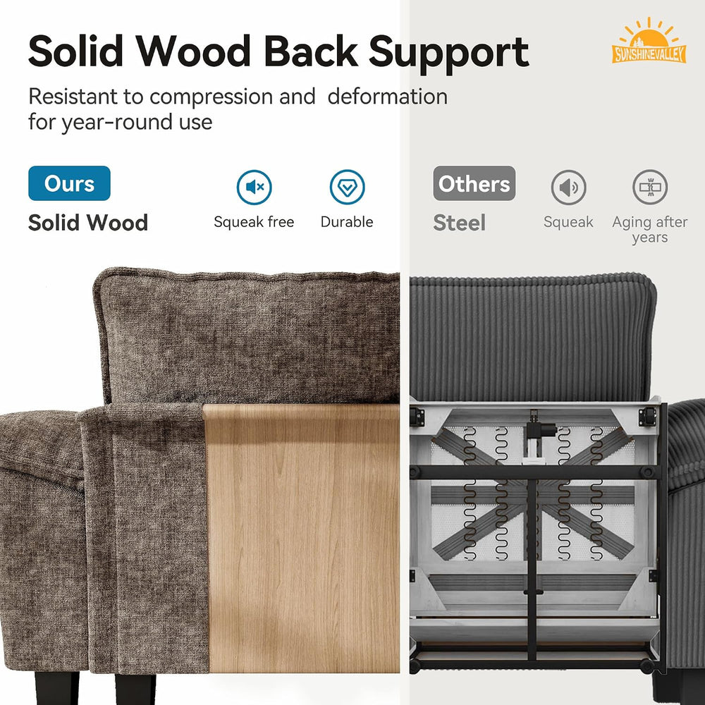 SUNSHINE VALLEY 3-Piece Modular Sectional Couch Set with Armchair Loveseat