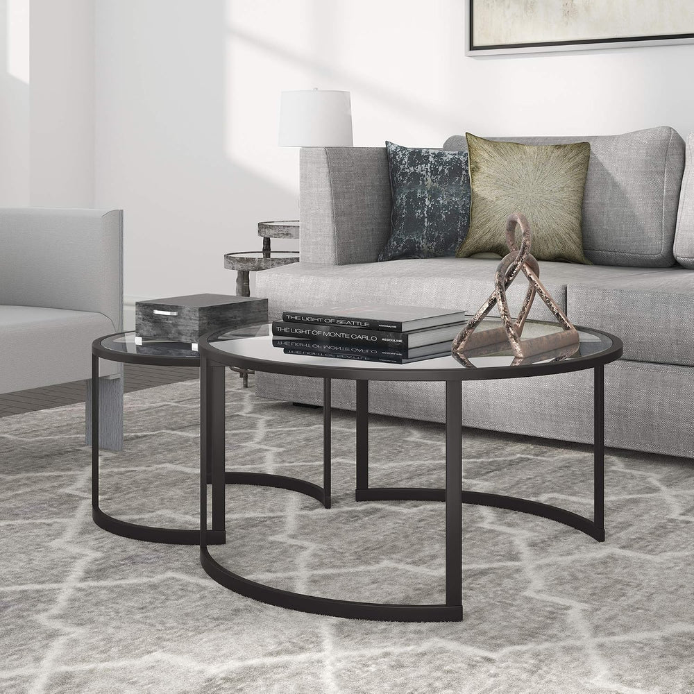 Henn&Hart 36" Modern Coffee Table, Black
