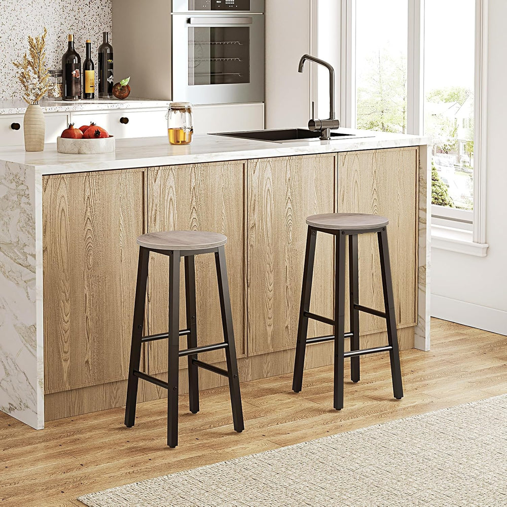 HOOBRO Bar Stools Set of 2, Counter Height Bar Stools, 25.8" Bar Stools ...