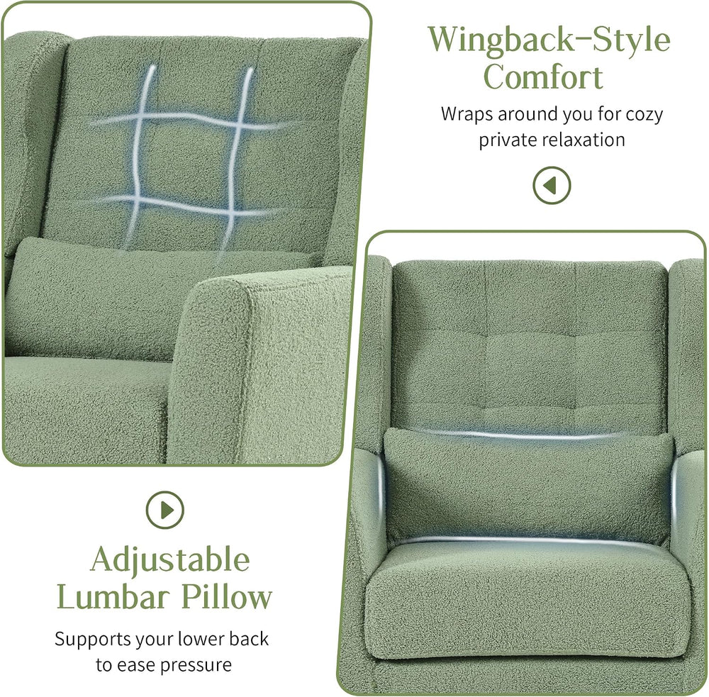 cinkehome Modern Accent Arm Chair Set of 2, Teddy Upholstered Armchair for Li...