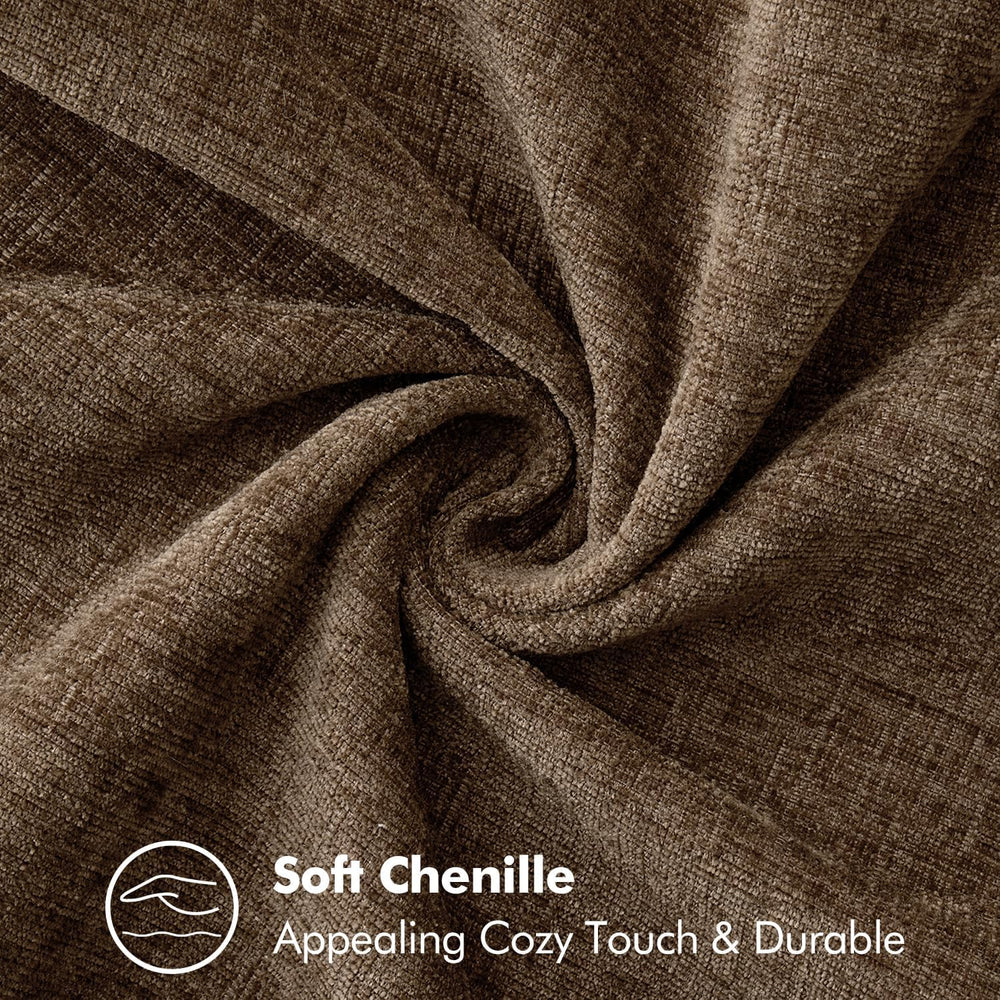 MIULEE Decorative Euro Sham Pillow Covers 24x24 Inch Brown 2 Pack