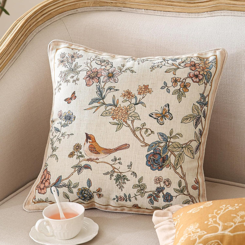 ISAENNE Designer Printed Square Throw Pillow Cover,Set of 2,18"x18"