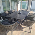 PURPLE LEAF 7 Pieces Patio Dining Set, Rectangular Table and Chairs, Grey