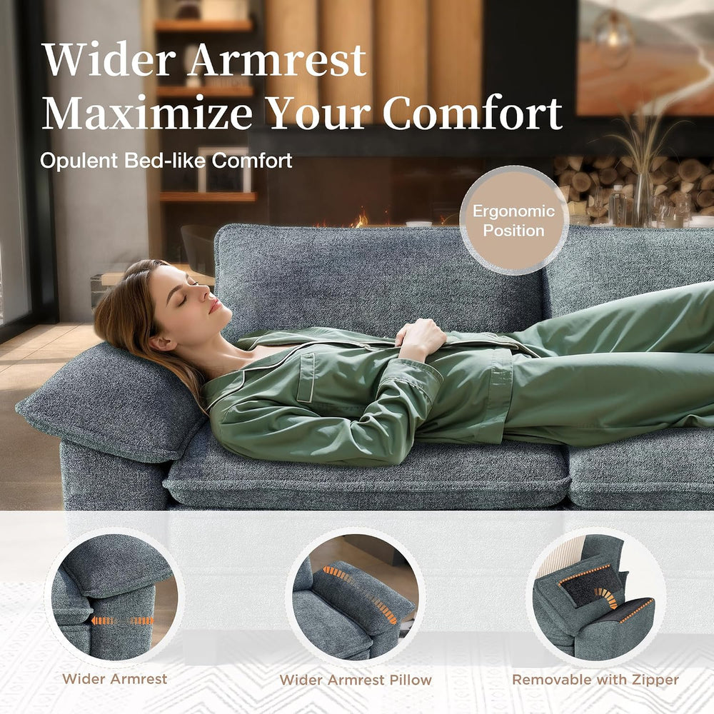 SUNSHINE VALLEY Modular Chaise Lounge Chair - Armchair Sofa with Ottoman