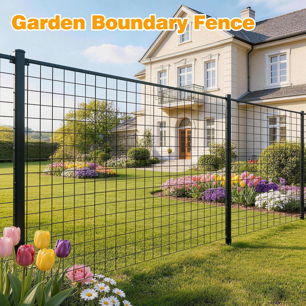 Black PVC Coated Welded Wire Fencing, 24in High x 100ft Long, 2 inch x 2 inch...