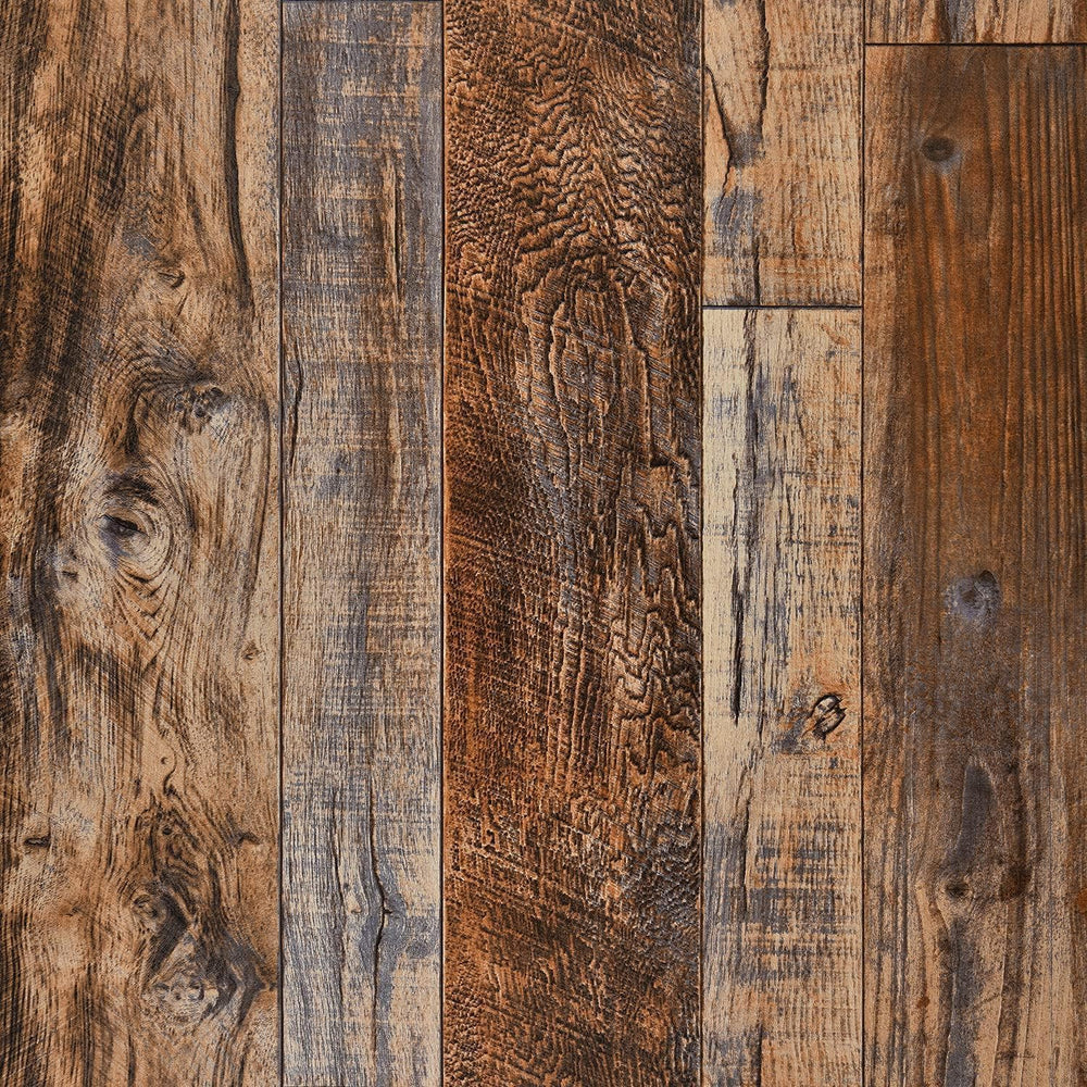 WENMER 23.6" x 78.7" Brown Wood Peel and Stick Wallpaper Shiplap Se...