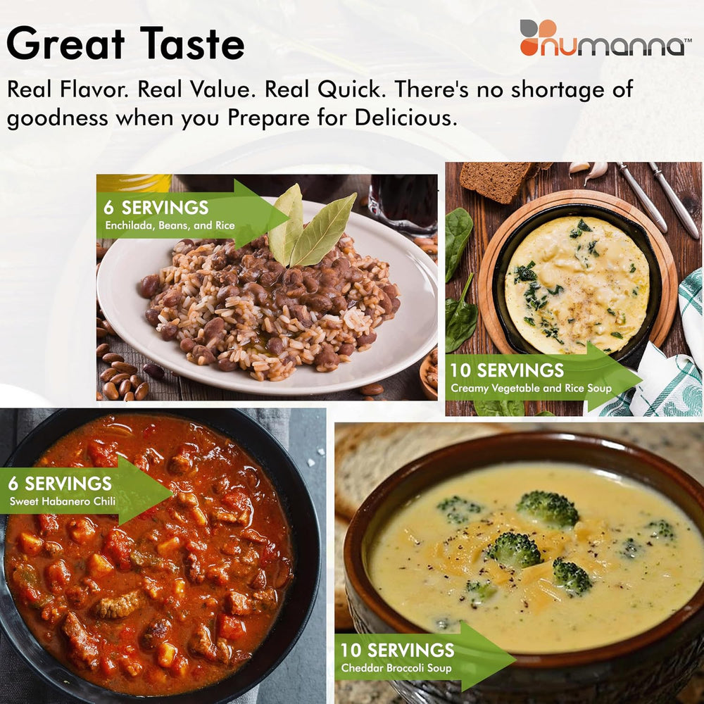 Numanna Grab-n-Go Bucket – 80 Servings, 12 lbs | Freeze-Dried Premade Meals |...
