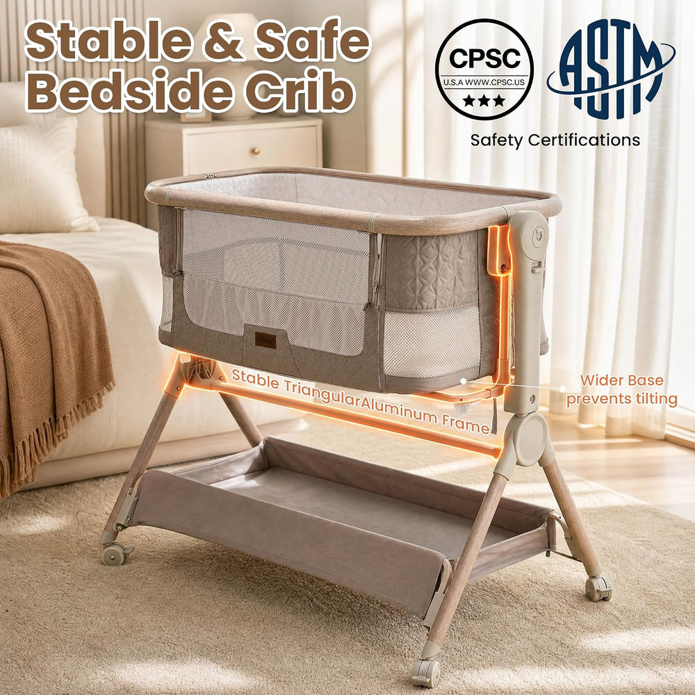 Bassinet Bedside Sleeper for Newborns, Tool-Free, Stable and Secure