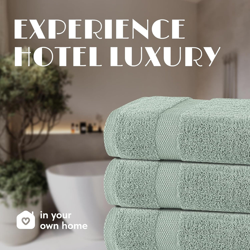 Wealuxe Mint Green Bath Towels 24x50 - 6 Pack, Extra Absorbent 100% Cotton
