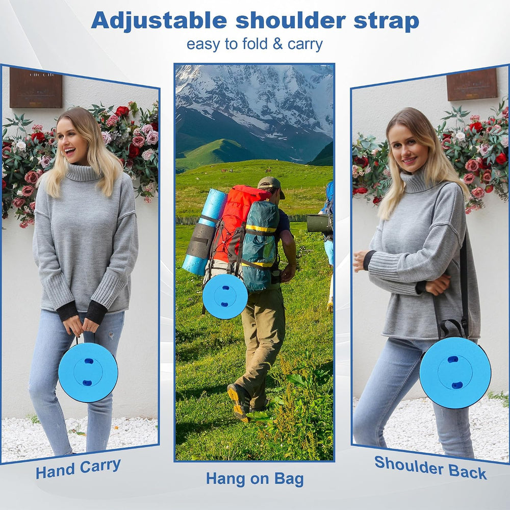 ALEVMOOM 2026 Collapsible Stool with Thick Cushion, H18.1 D10.24 More Sturdy ...