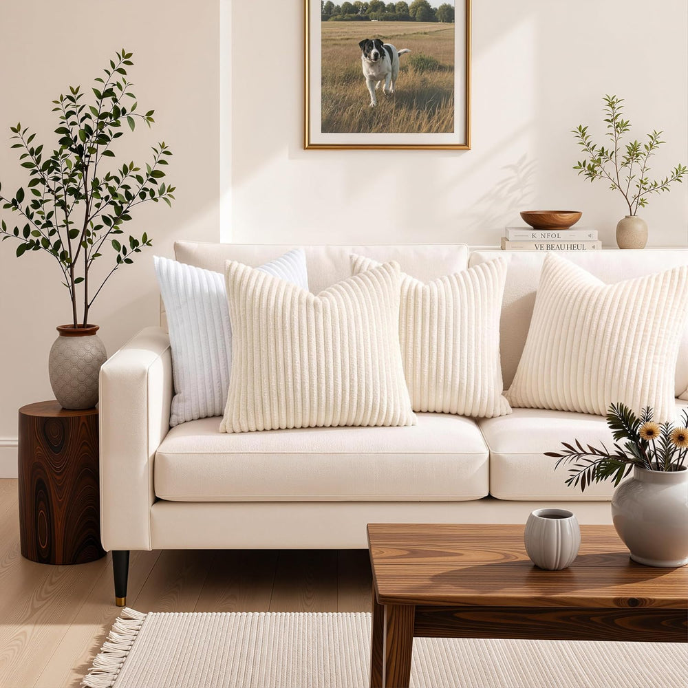 Simmore Fall Soft Apricot Flannel Throw Pillow Covers 24X24 Set of 2