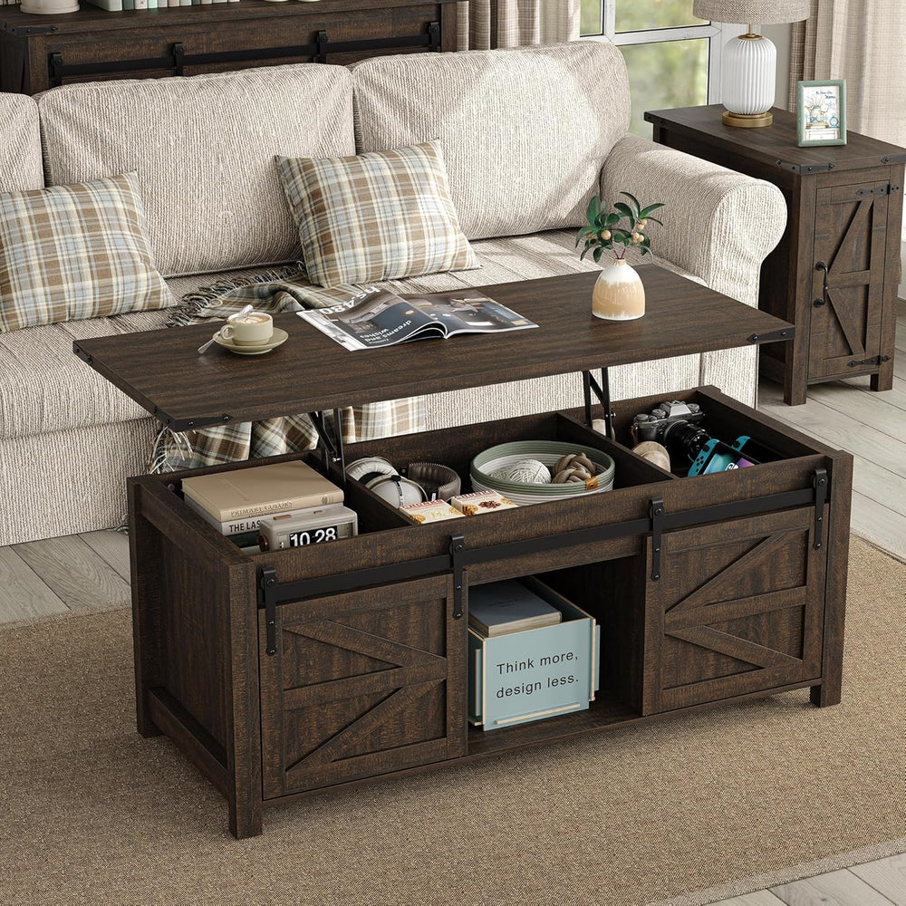 Furnihold 47.3'' Lift Top Coffee Table Rectangle Farmhouse Coffee Tab...