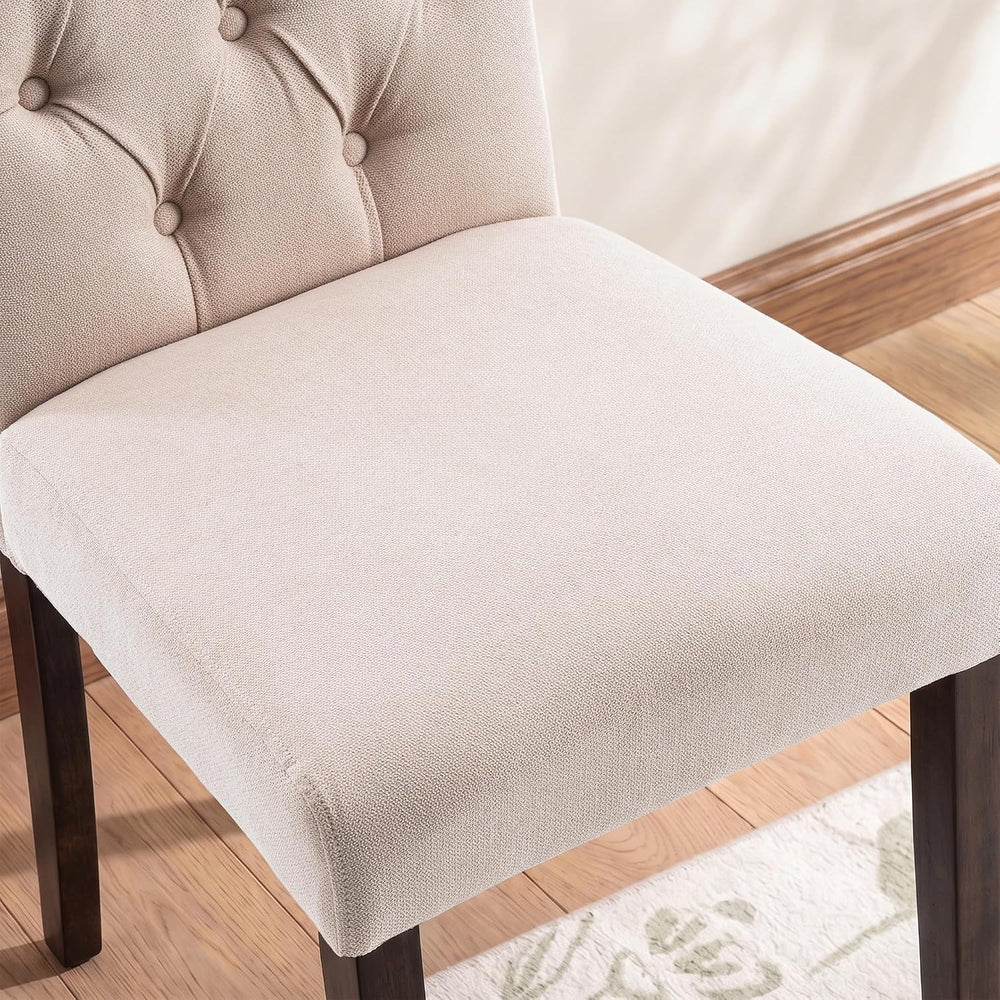 Tufted Dining Chair Fabric Button Upholstered Modern Kitchen Diner Set of 6