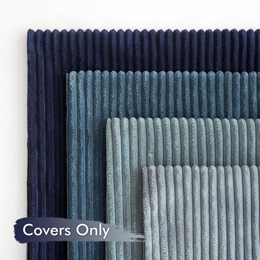 MIULEE Soft Corduroy Decorative Throw Pillow Covers Blue Navy Series 20x20