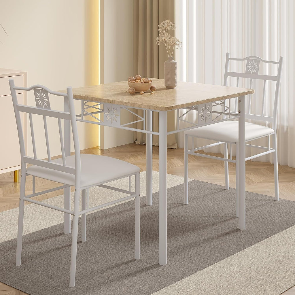 vecelo 3 piece small dining table set for, close-up detail