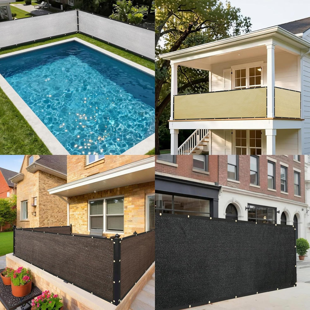 Customized 7' x 24' Brown Fence Privacy Screen,with Bindings & Gr...