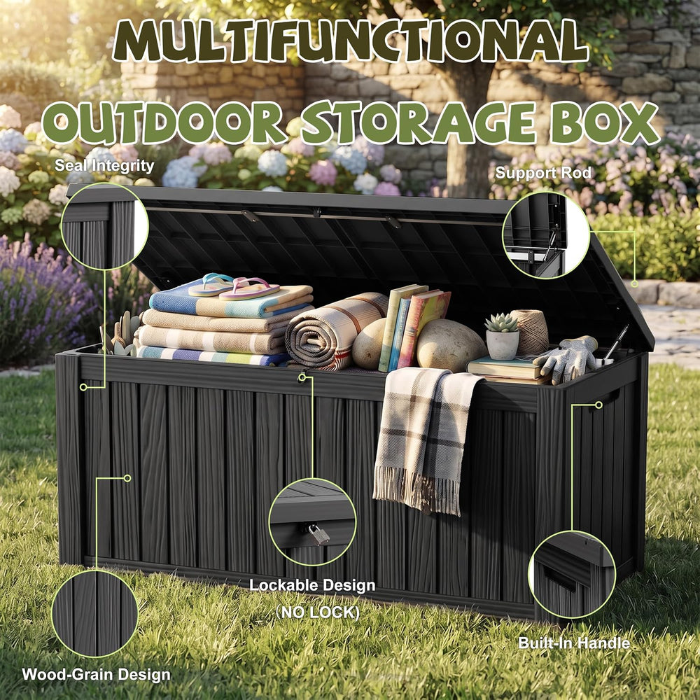 DRATO 310 Gallon Deck Boxes Outdoor Waterproof Large Outside Storage Box