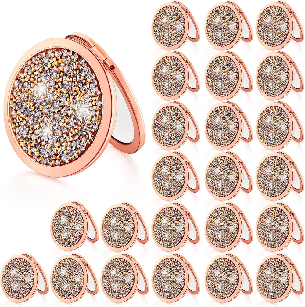 Vicenpal 24 Pcs Compact Mirrors Round Pocket for Bridesmaid Gifts