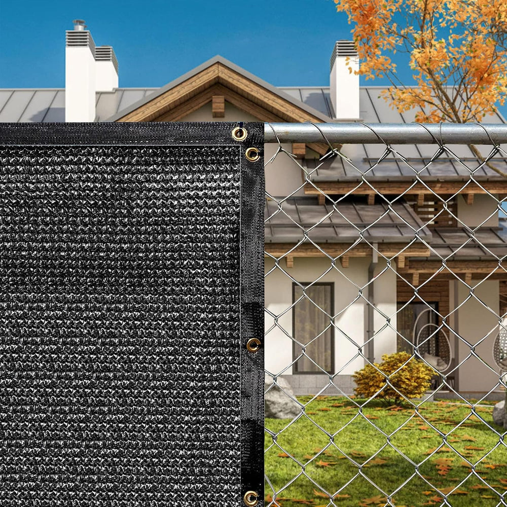 7' x 24' Black Fence Privacy Screen Commercial Grade Heavy Duty Black...