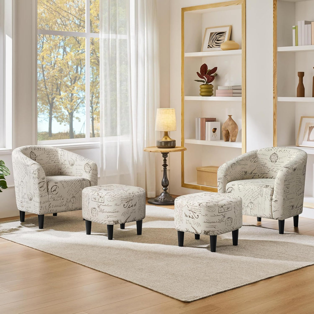Yaheetech Compact Accent Chairs Set of 2 for Small Spaces, Letter Print