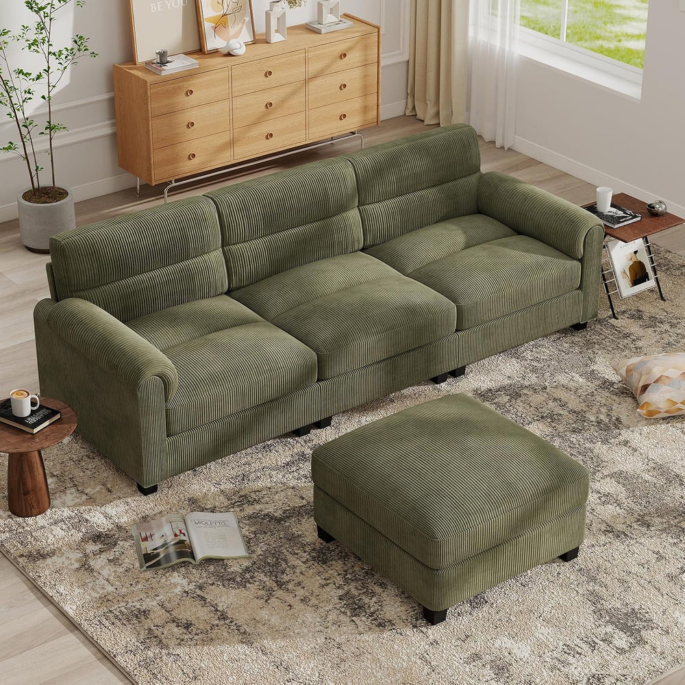 Bonzy Home Couch Sets for Living Room, Corduroy, Green