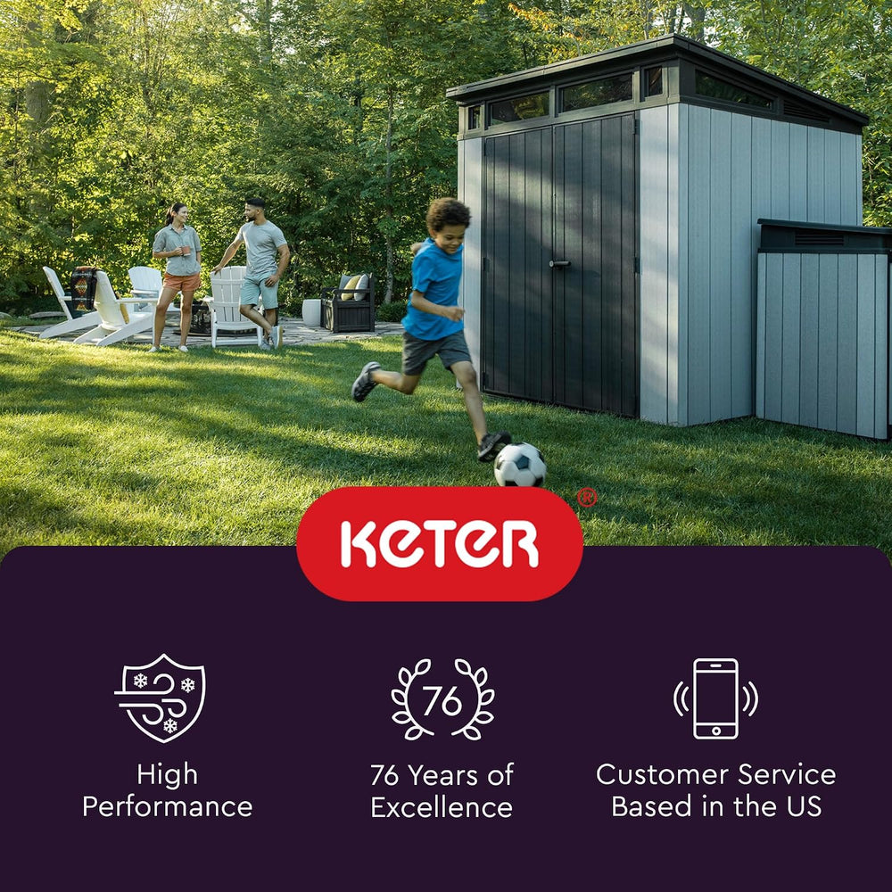 Keter Manor 4x6 Resin Outdoor Storage Shed Kit-Perfect to Store Patio Furnitu...