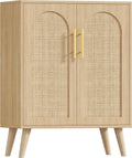 Keehusux Rattan Storage Cabinet with 2 Doors & Adjustable Shelf, Natural