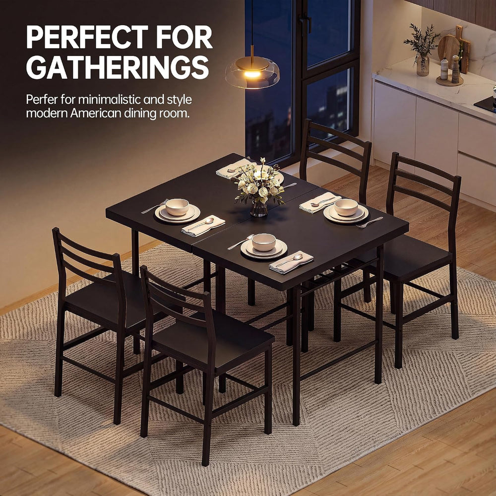 Furmax 3 Piece Kitchen & Dining Room Set, Dining Table Set for 2, Black