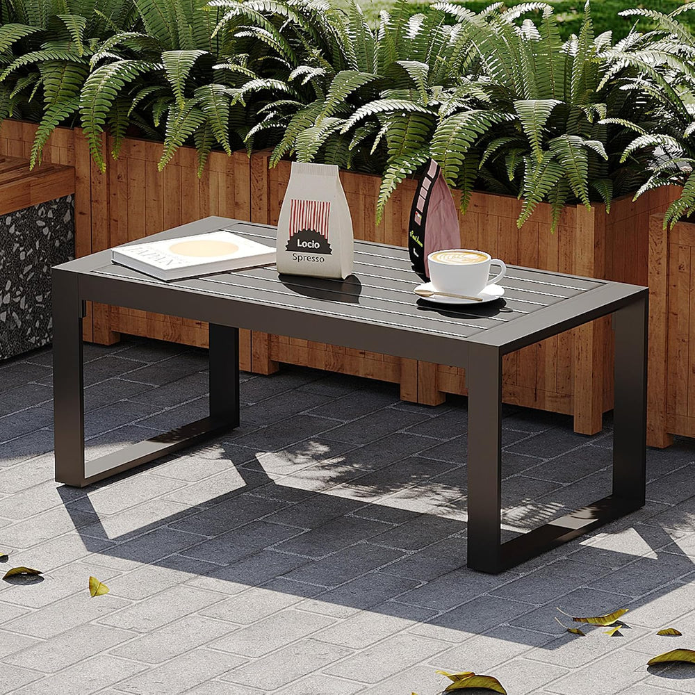 Sundale Outdoor Coffee Table, 40 Inch Rectangle Patio Coffee Tables for Outsi...