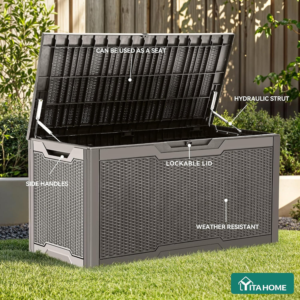 YITAHOME 100 Gallon Resin Deck Box