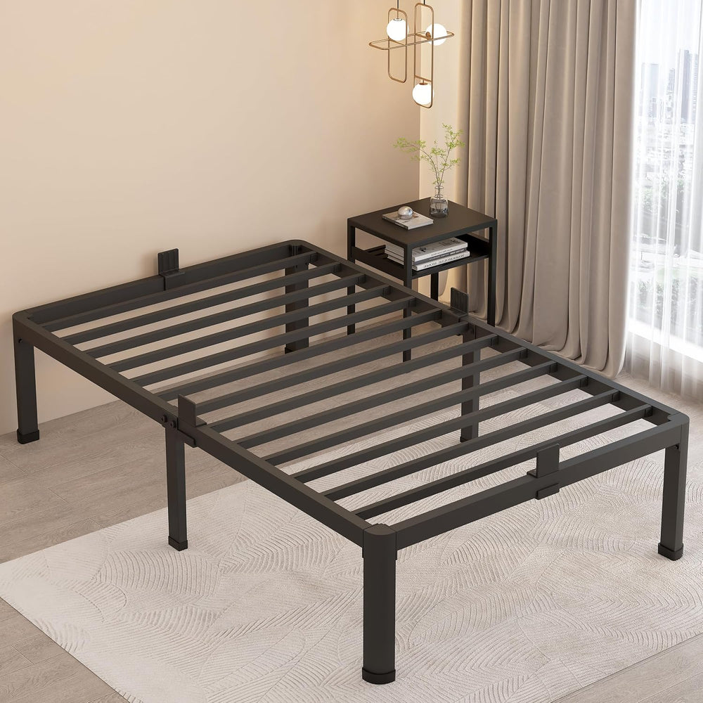 MAF 18 Inch Twin XL Bed Frames with Round Corner Leg Mattress Slide Stopper