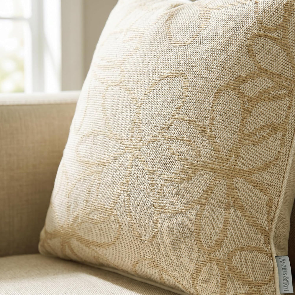 Beige Decorative Throw Pillow Covers 18"x18"