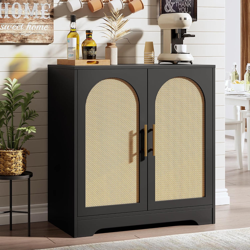 30"W Sideboard Buffet Cabinet, Entryway Cabinet, Coffee Bar Cabinet, Black
