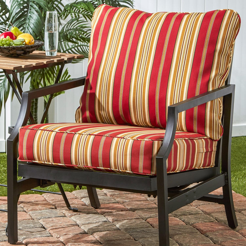 Tuscan Stripe Outdoor 2-piece Deep Seat Cushion Set
