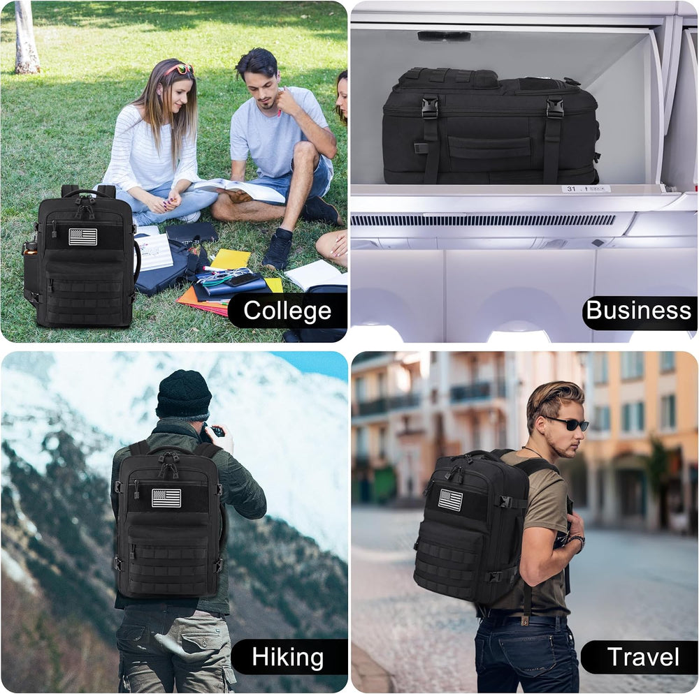 MOZETO TSA Approved Carry On Backpack, Extra Large Tactical Travel Backpack f...