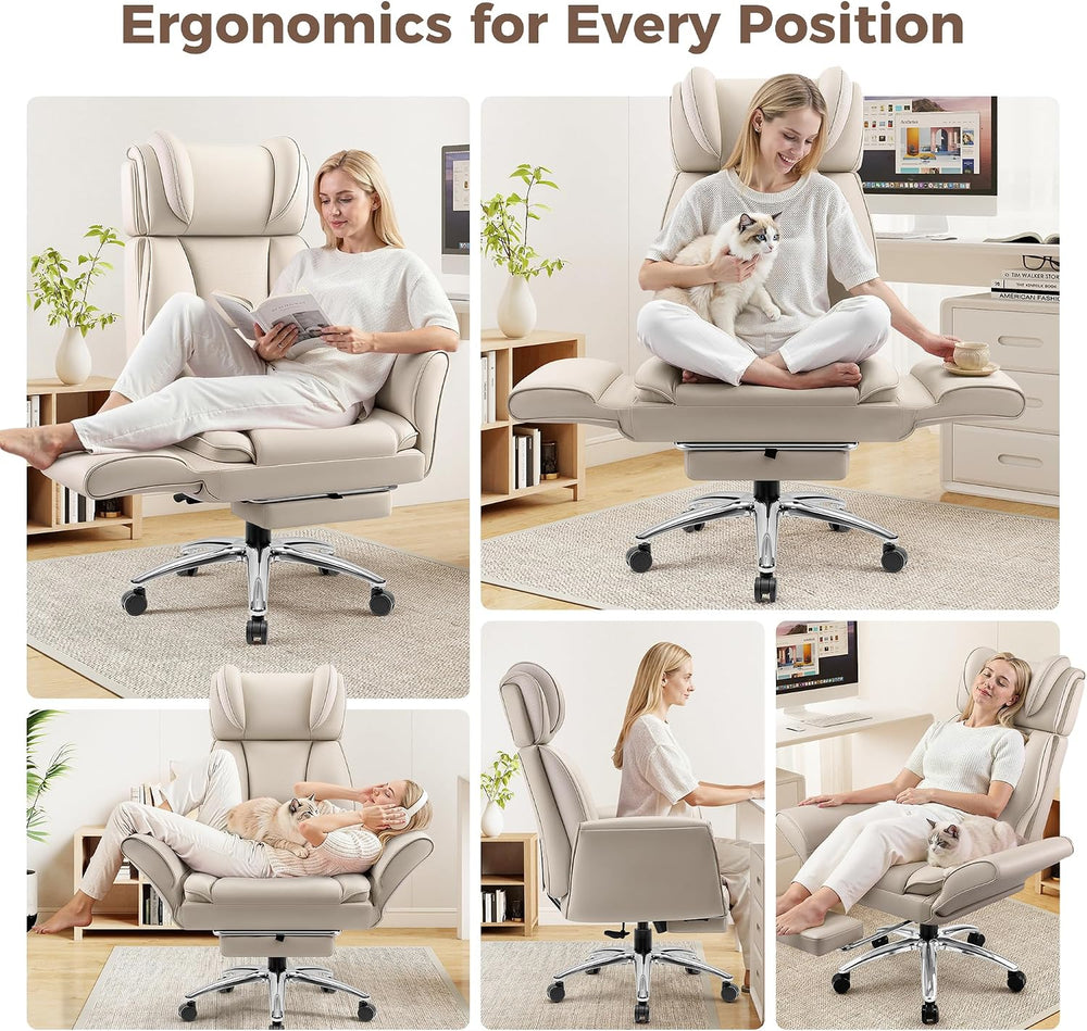 Big and Tall Office Chair, Flip Armrests for Pets & Cross Legged Sitting,...
